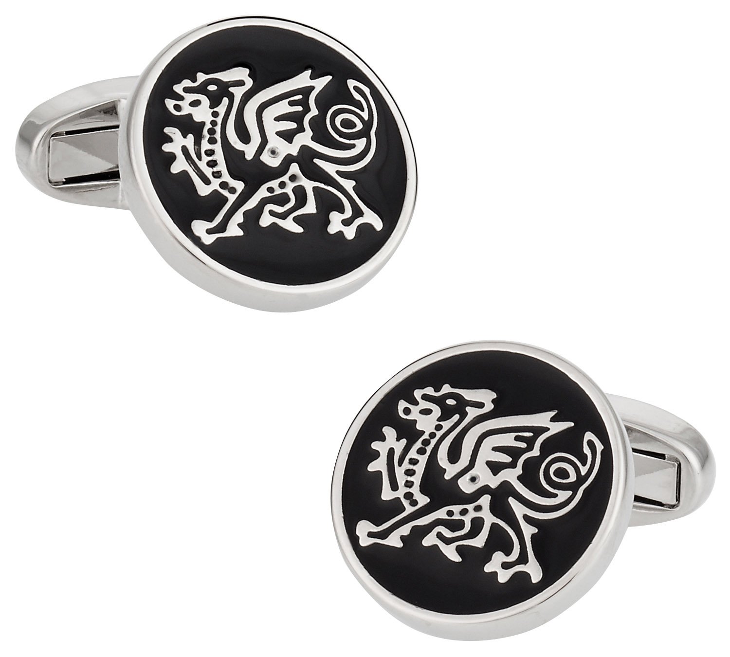 Cuff-Daddy Welsh Dragon Cufflinks with Presentation Box, Brass