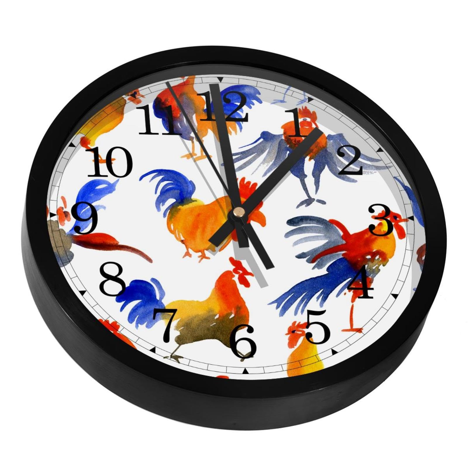 Horloges murales silencieuses coq en lutte décoration intérieur salon