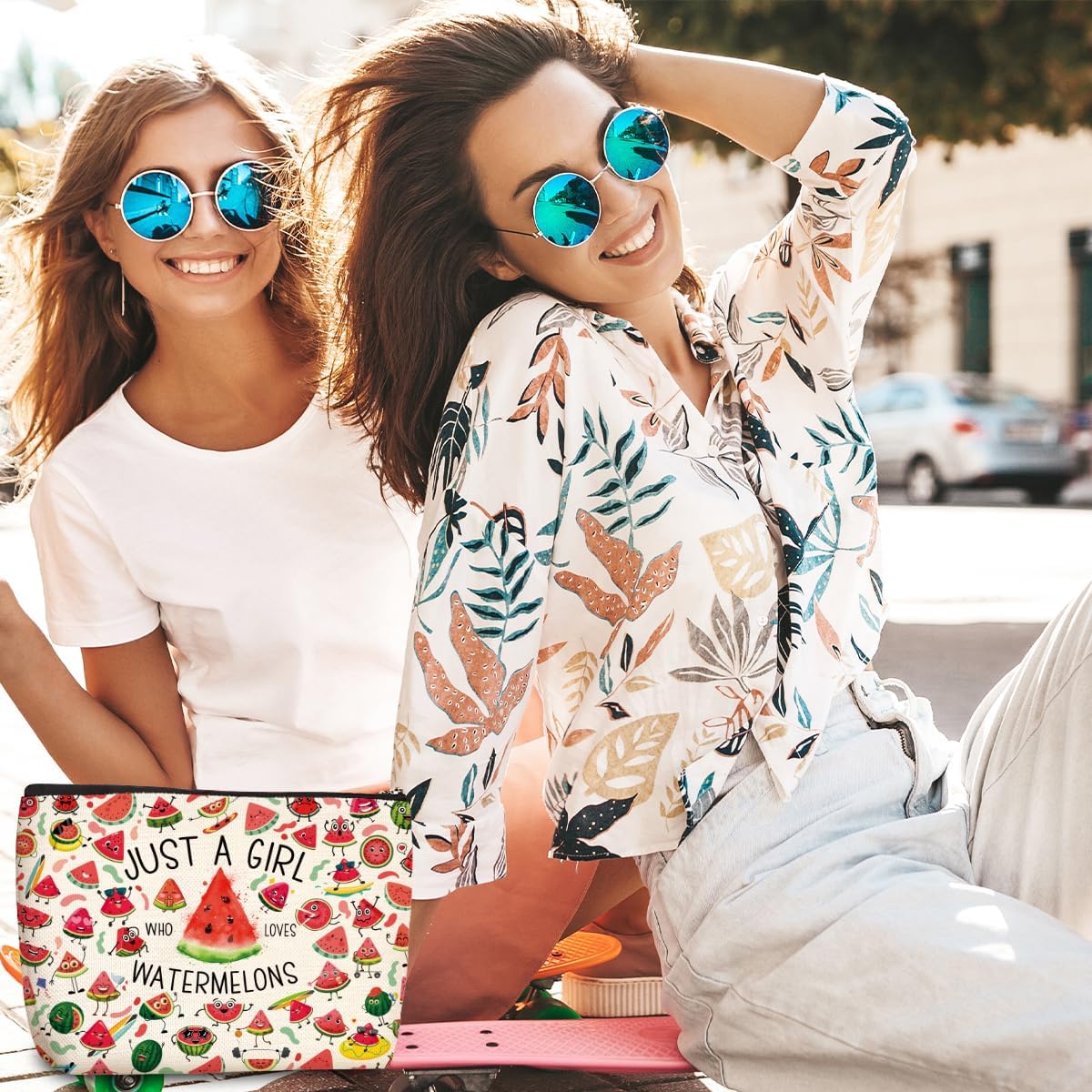 Funny Watermelon Gifts Fruit Lover Gift Makeup Bag Cosmetic Bag Watermelon Party Supplies for Women Teen Girls Sister Best Friend Coworker Daughter Skincare Bag for Graduation Nurse Day Birthday - Image 5