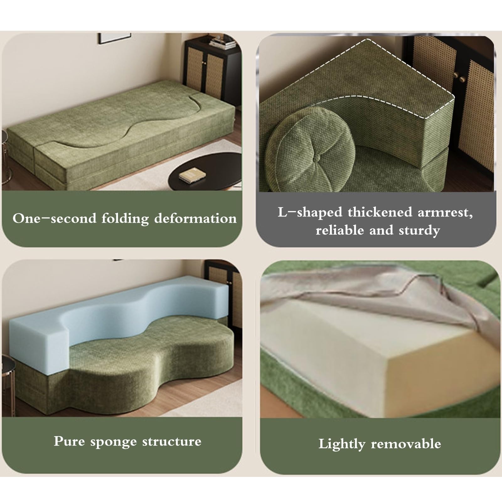 Divano Letto In Tessuto Compresso, Divano Letto Pieghevole 2 In 1 Per Soggiorno, Camera Da Letto, Ufficio, Doppi Posti, Comodo Divano Salvaspazio(Brown,150cm*100cm)