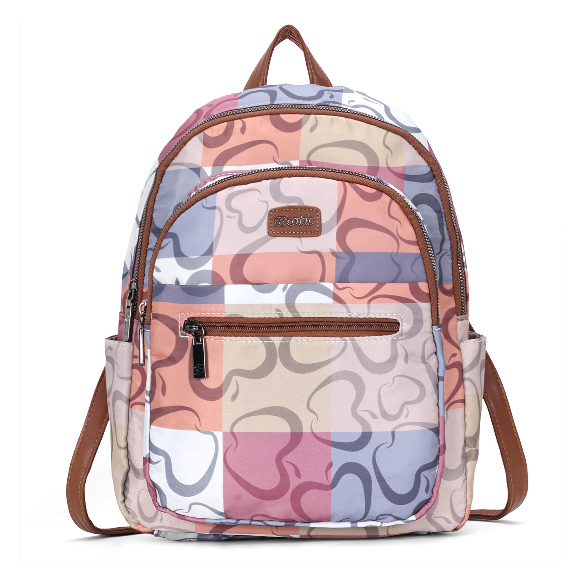 Nyra Printed Backpack for Women, Lightweight Water-Resistant Nylon with Anti-Theft Pocket and Adjustable Straps-image-11