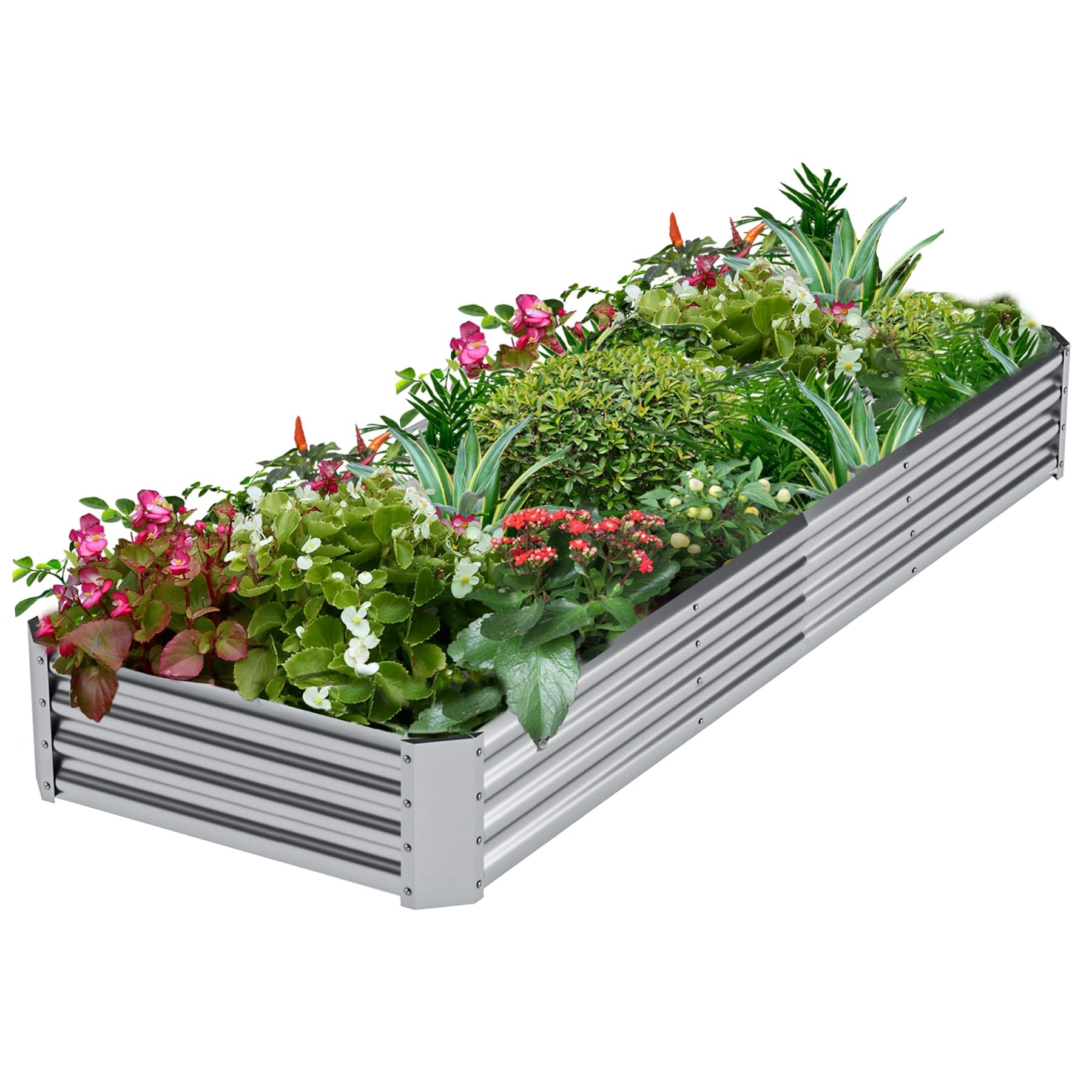 Large Raised Garden Bed for Gardening,Outdoor Galvanized Raised Garden Bed 12x4x1ft,Metal Planter Raised Beds Box for Vegetables,Fruits,Flowers