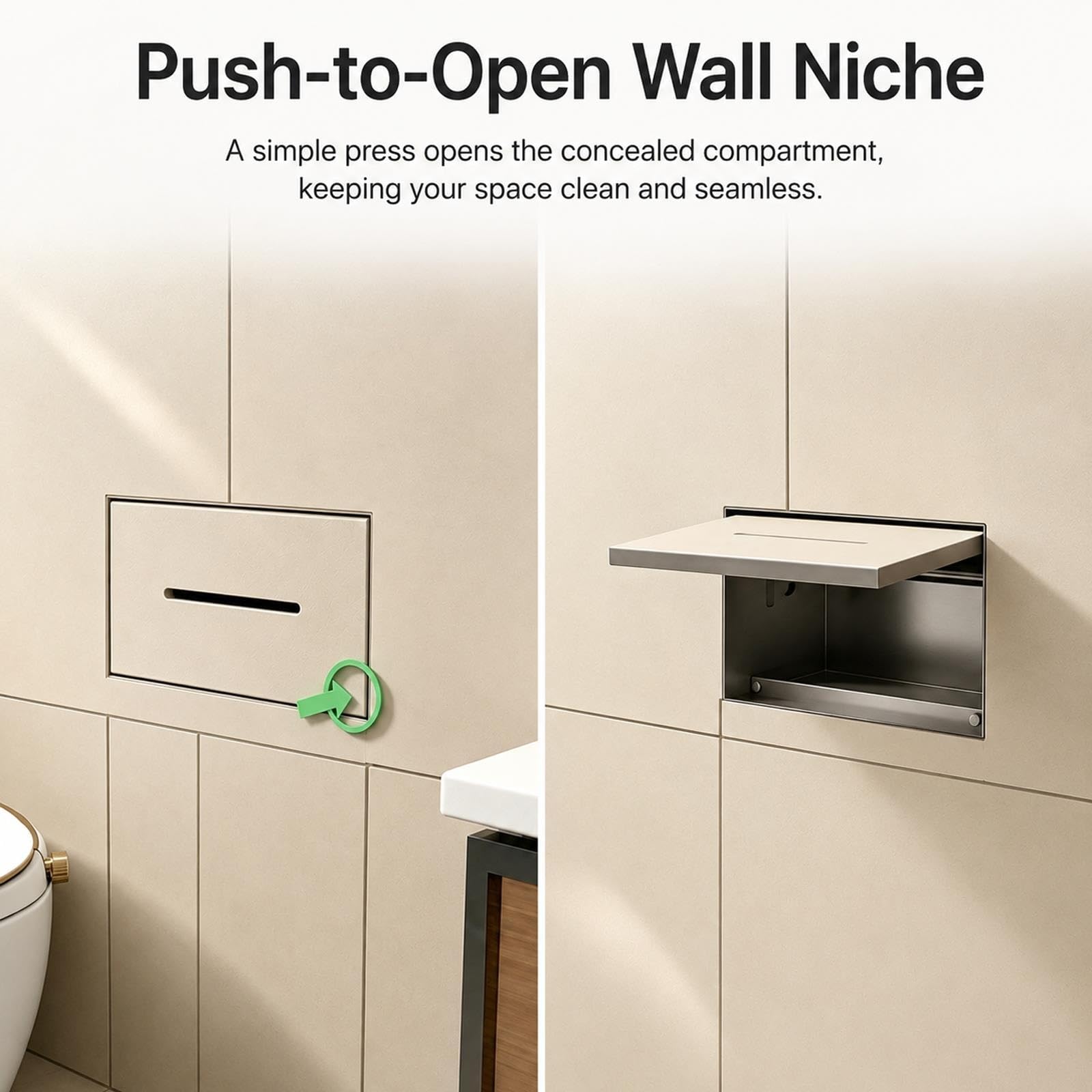 Nicho de Ducha Empotrable Nicho De Pared Empotrado Para Papel Higiénico