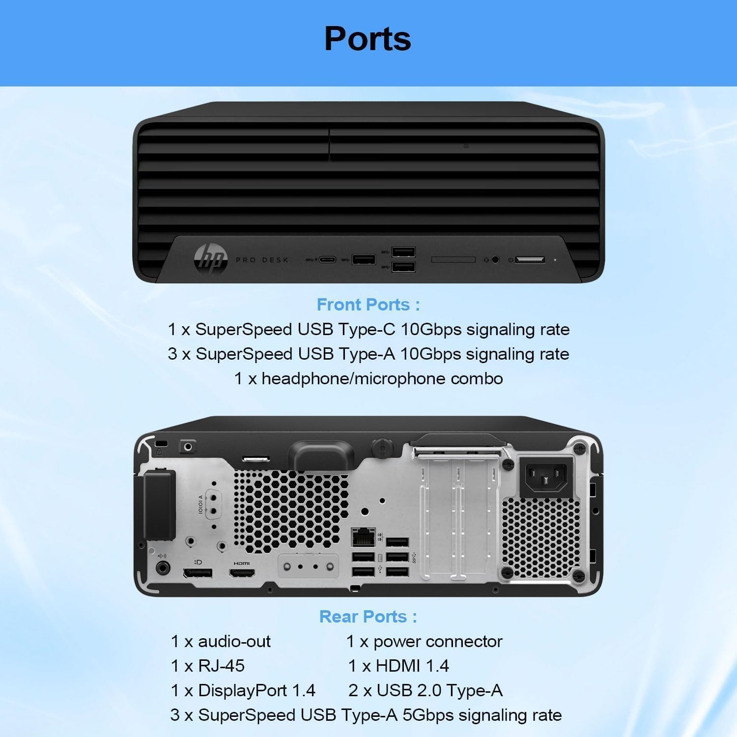 HP ProDesk 400 G9 SFF Desktop Computer, Intel Core i5-12500T, 16 GB RAM, 512 GB SSD, WiFi, Bluetooth, US QWERTY Keyboard, Windows 11 Pro (Generalüberholt)