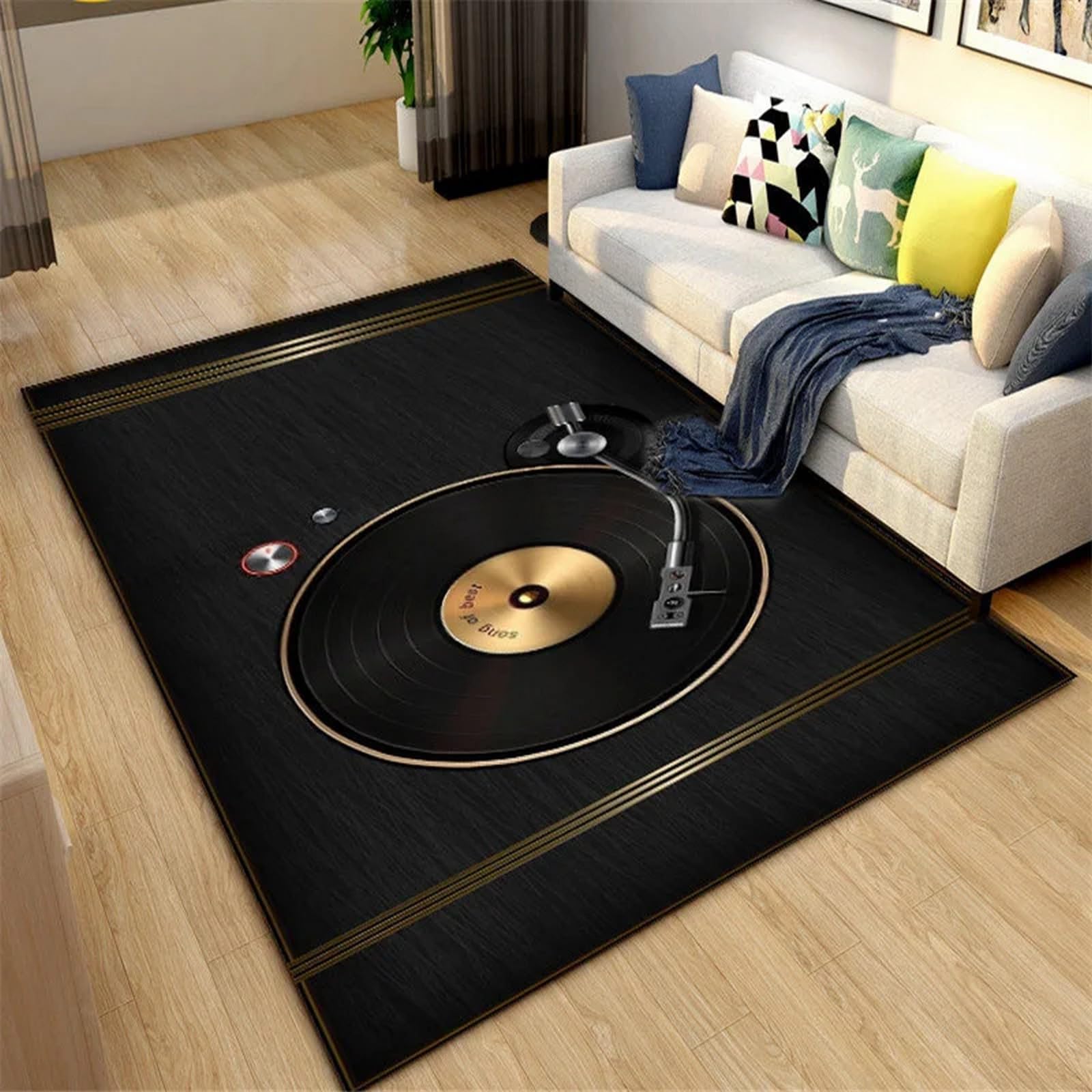 Carpet, Disco Di Musica Retrò Creativo 3D Stampato Moquette, Cristallo Velvet Famiglia Moquette, Kids Play Mat, Camera Dei Bambini Decorazioni Moquette, Soggiorno Area Moquette, Decorazione -2D2Z0A7X0