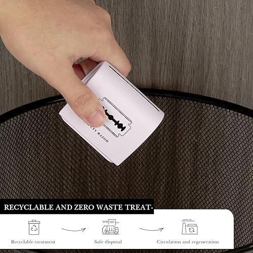 Miniatura 8 de Linkidea Paquete de 4 cuchillas de afeitar de seguridad, caja de eliminación de metal segura para almacenar cuchillas usadas (negro)