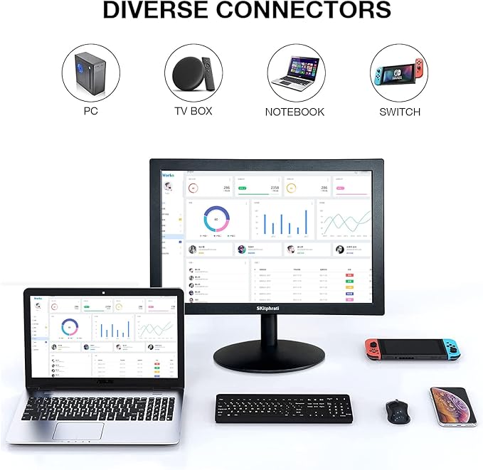 Monitor de PC de 15.6 Pulgadas FHD VA 1080P con Puertos HDMI VGA miniatura 8