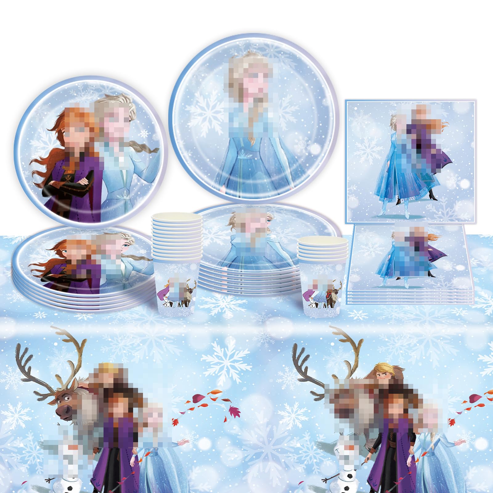 Geburtstag Party Pappteller Kindergeburtstag- Prinzessin Partygeschirr Set Birthday Geburtstagsdeko Mädchen Junge Geschirr Party Tableware Supplies Kit Teller Tischdecke Servietten Tassen Kinder