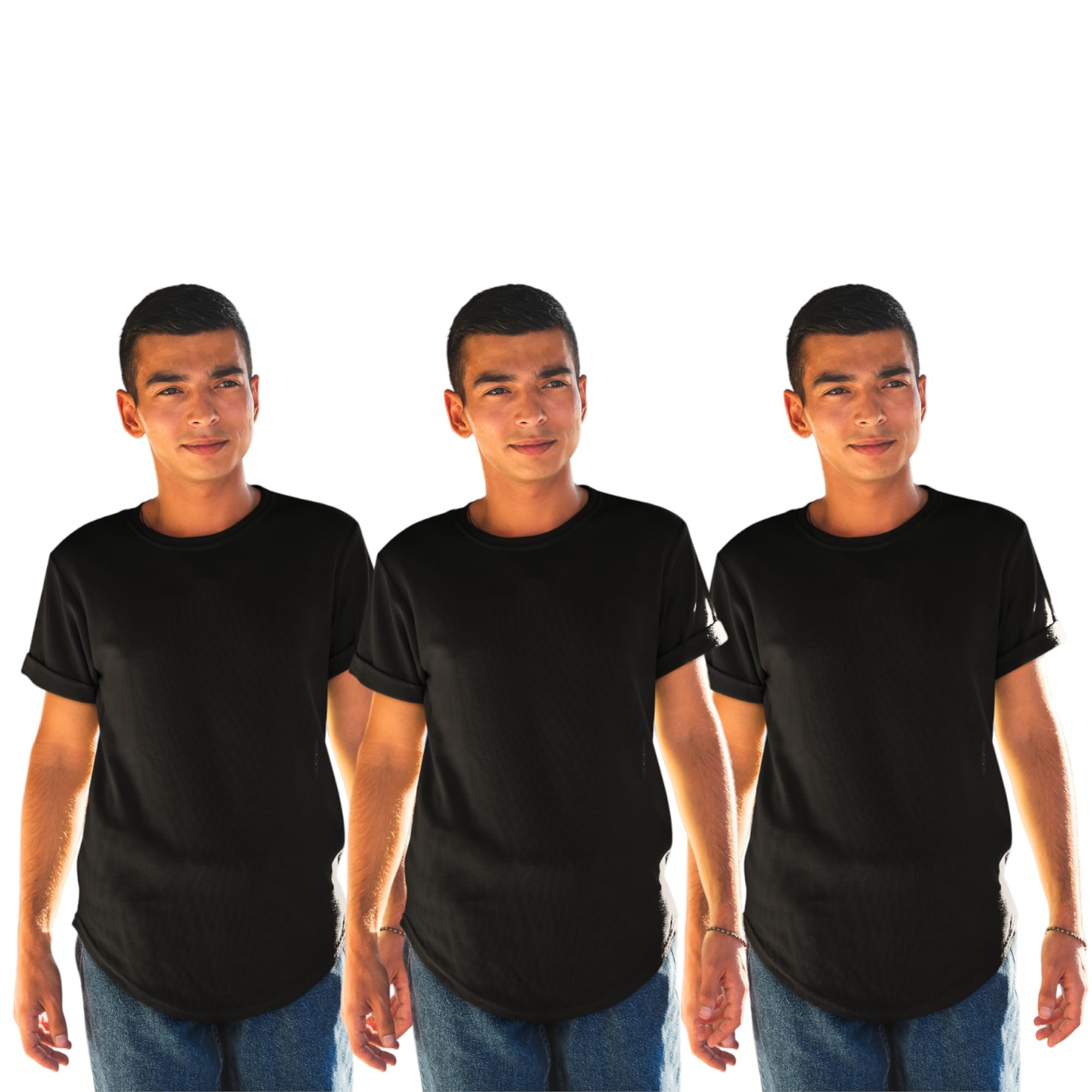 Black Polyester T-Shirt Pack of 3: Breathable, Comfortable, and Durable