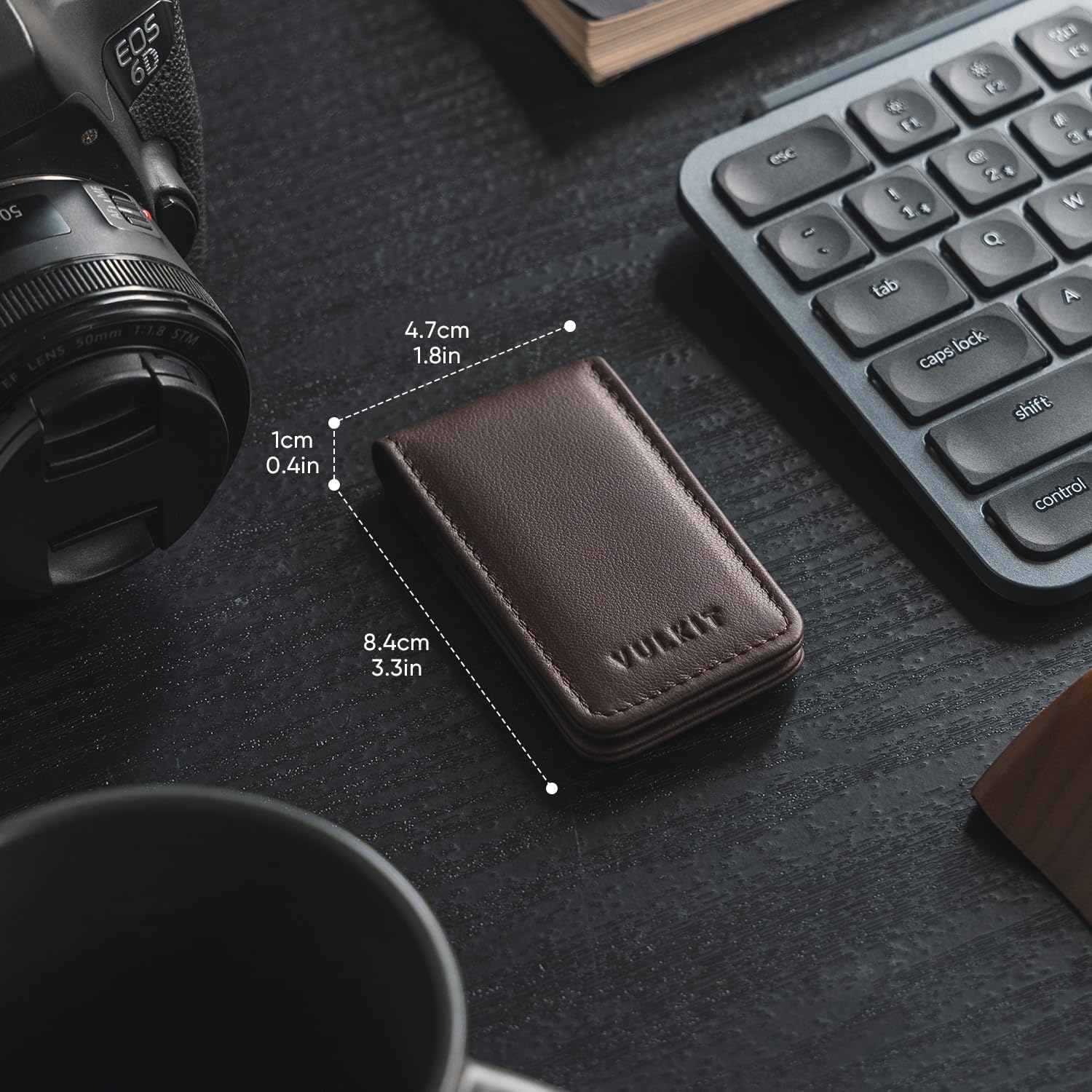 VULKIT Magnetic Money Clip Leather Money Holder Minimalist Design Holds Up to 15 Cash - Image 5