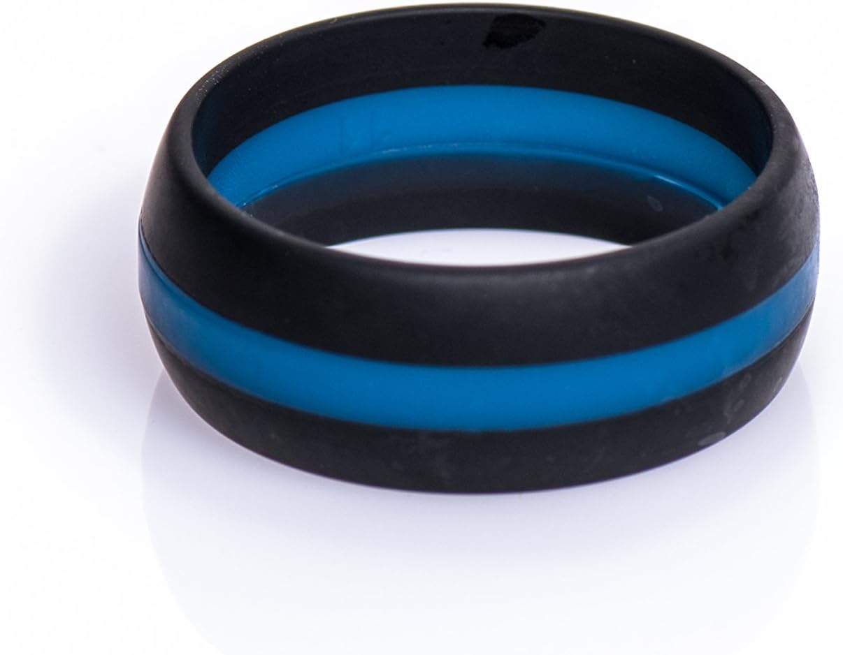 Thin Blue Line Silicone Wedding Band (11)