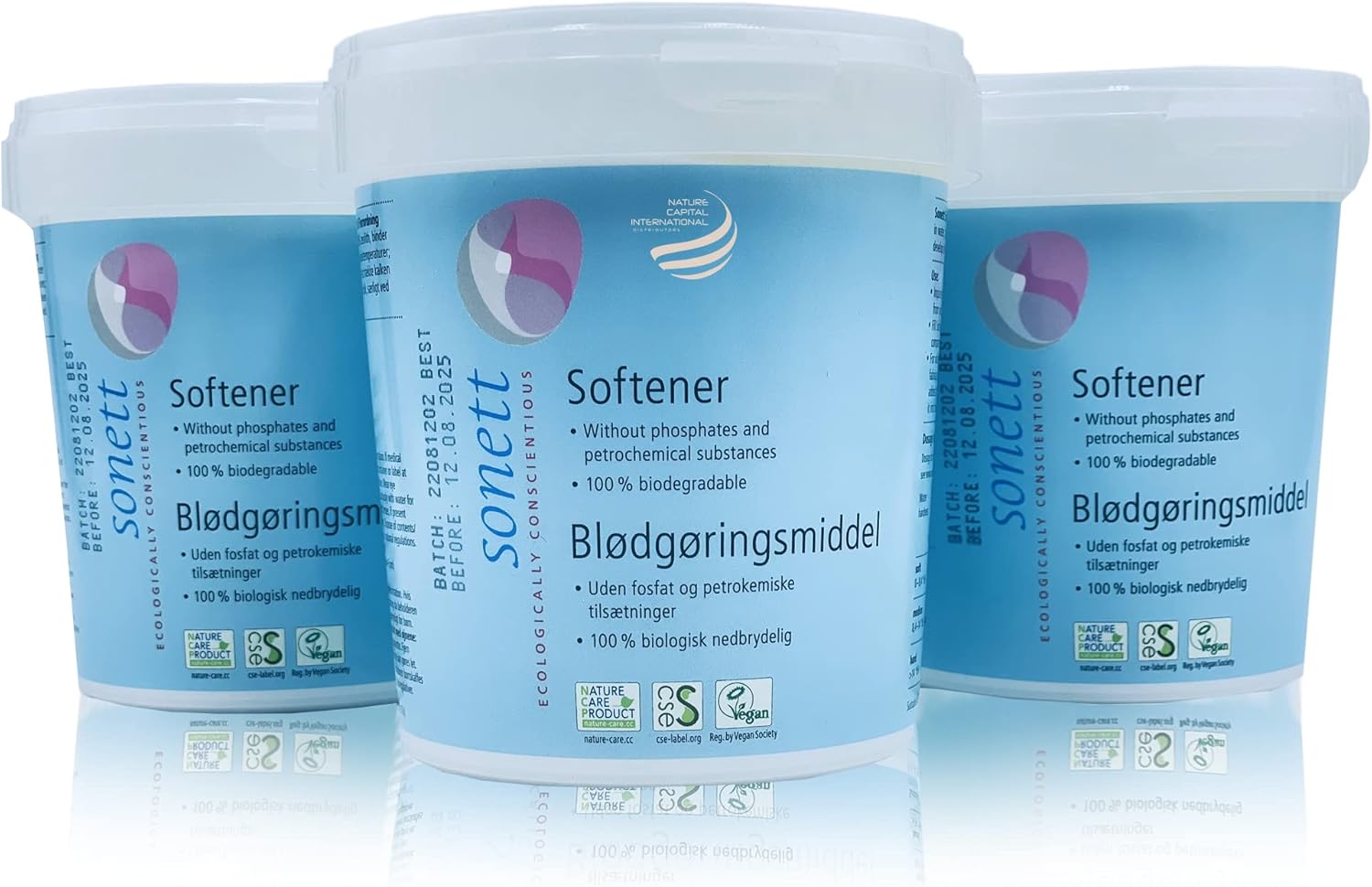 Sonett Organic Laundry Detergent Softener Blodgoringsmiddel 18 oz 500g (Pack of 4)