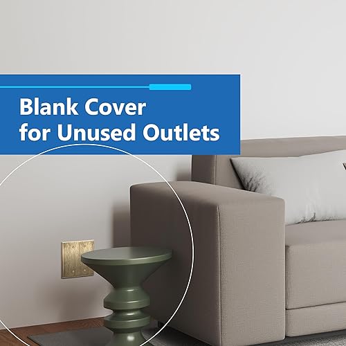 Vista 59 de LIDER Placa de pared de metal en blanco, cubierta de salida de acero inoxidable, resistente a la corrosión, tamaño mediano de 1 banda, 4.88 x 3.11