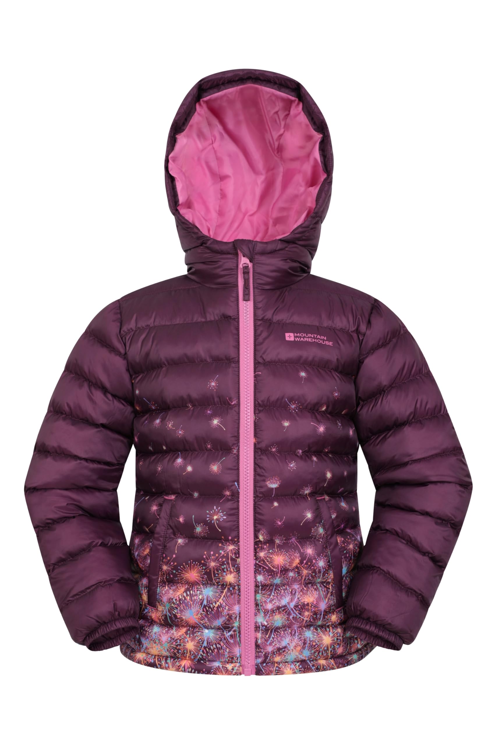 Mountain Warehouse Boys Grape Printed Seasons Padded Jacket - Water-Resistant Puffer Coat, Lightweight Microfiber Filling With Elasticised Cuffs & Two Front Pockets Teen Size 13 Years