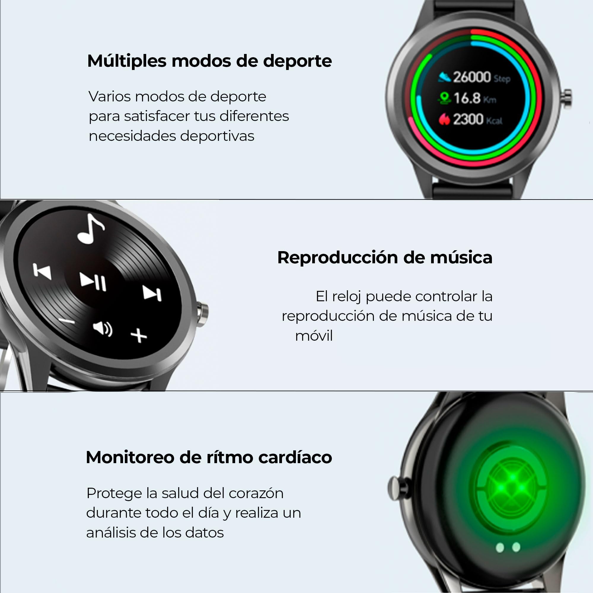 Ksix Globe Reloj Inteligente Mujer Multideporte, Smartwatch con notificaciones, iOS y Android, Pantalla Táctil 1.28", Bluetooth, Pulsera de Actividad, Podómetro, Pulsómetro y Oxígeno en Sangre, Rosa