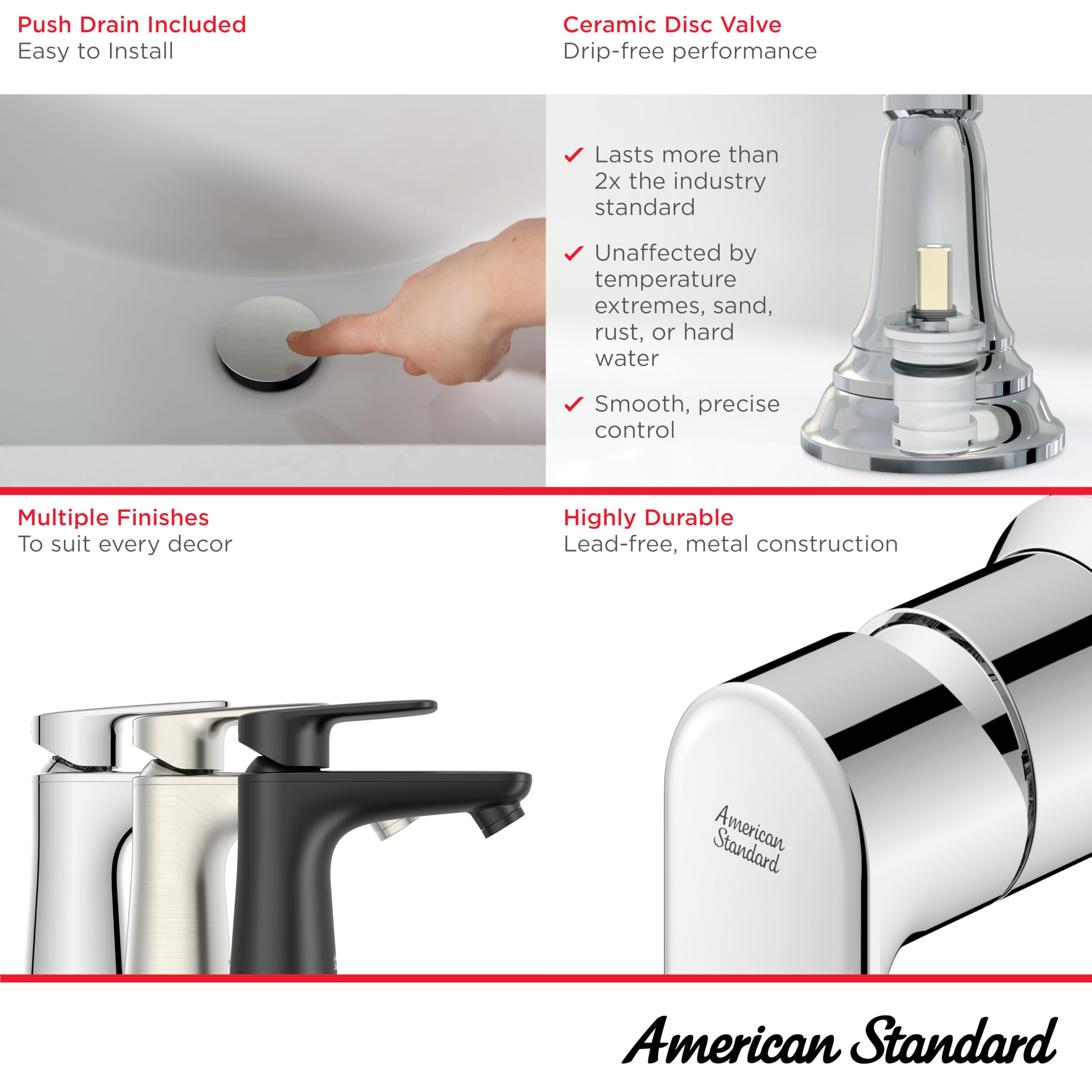 American Standard 7061131.002 Aspirations - Grifo pequeño de baño con mango único, 1.2 GPM, cromado American Standard 7061131.002 Aspirations - Grifo pequeño de baño con mango único, 1.2 GPM, cromado