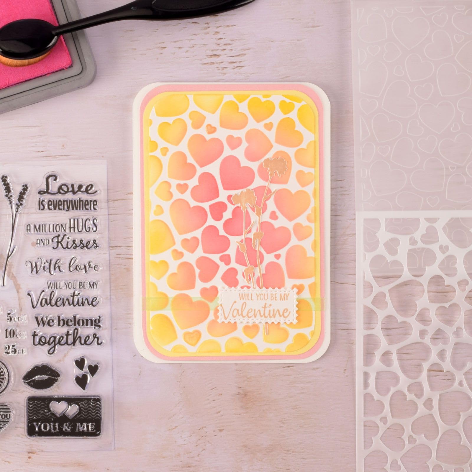 Nellie's Choice Cartella per Embossing 3D Cuori Pop-up 15 x 15 cm – Cartelle per Goffratura e Accessori – Fai da Te, DIY, Biglietti, Artigianato, Scrapbooking e Journaling