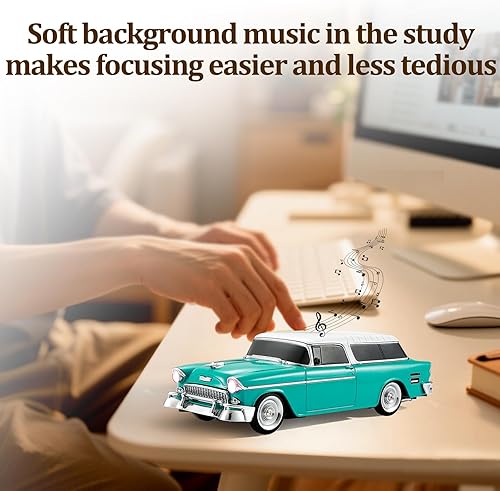 Miniatura 8 de Altavoz Bluetooth retro en forma de automóvil, calidad de sonido de alta definición, emparejamiento TWS, múltiples salidas de interfaz, altavoz