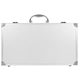 DOITOOL Metal Briefcase,Silver Aluminum Briefcase with Lock,Hard Case Locking Case,Portable Carrying Case,Metal with Ripple Foam,14.15x7.86x2.95 Inch