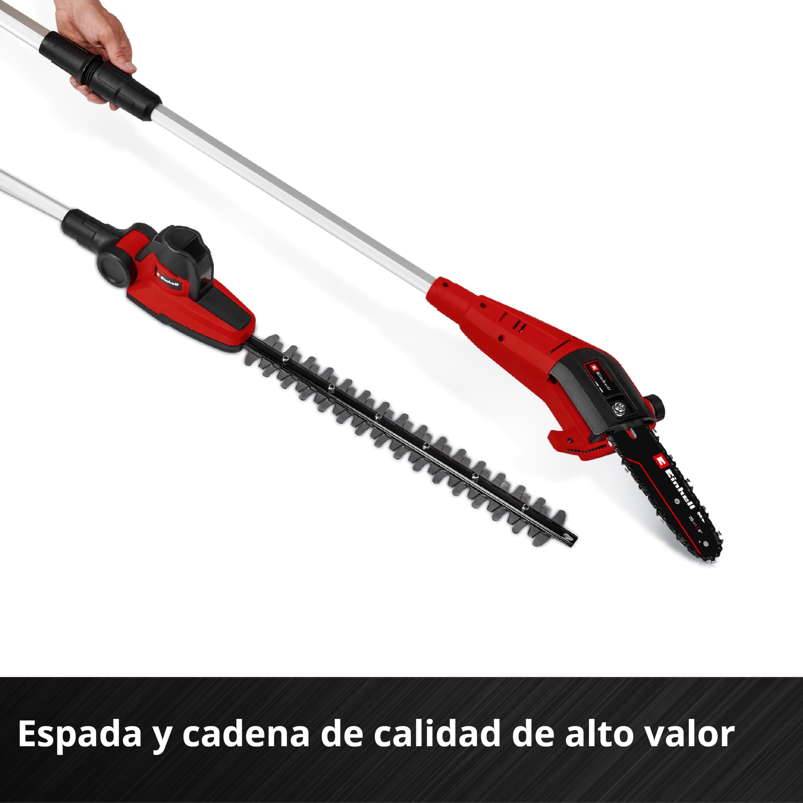 Einhell Herramienta multifunción con batería GC-HC 18/4520 Li T-Solo PXC | 18 V | Cortasetos de 41 cm | Podadora de altura de 19,5 cm | Barra de extensión | Correa de transporte | sin batería