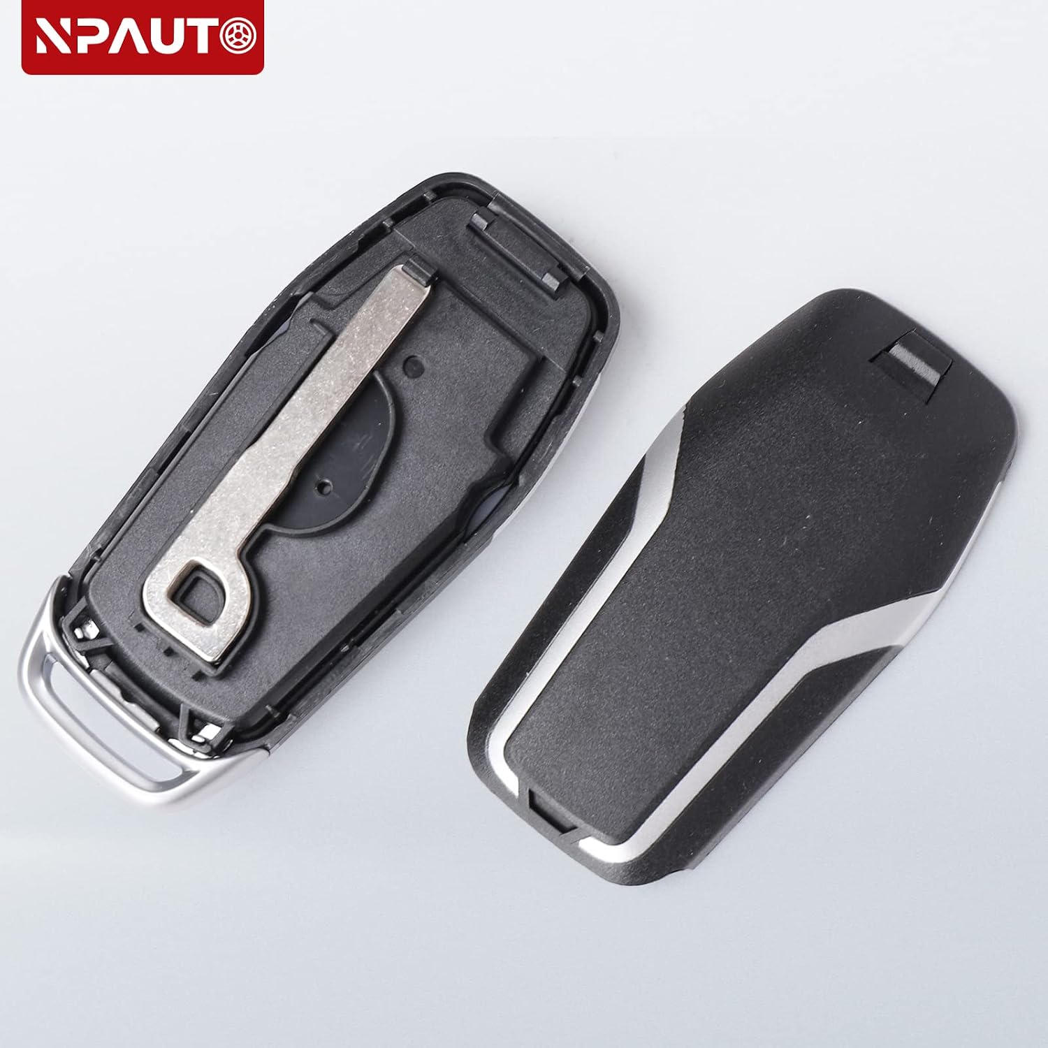 NPAUTO Key Fob Cover Replacement for Ford F150 F250 F350 Fusion Explorer Edge Mustang Lincoln MKX MKZ MKC 2013-2017 Keyless Entry Remote Smart Key Fob Shell Case 5 Buttons Pad Cover, M3N-A2C31243800