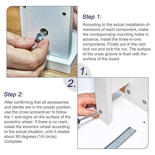 Miniatura 4 de HARFINGTON Tuerca de bloqueo de leva para muebles, 8 unids 0.591x0.472 in Conector de junta Tuercas de bloqueo Muebles Conexión Accesorios de leva