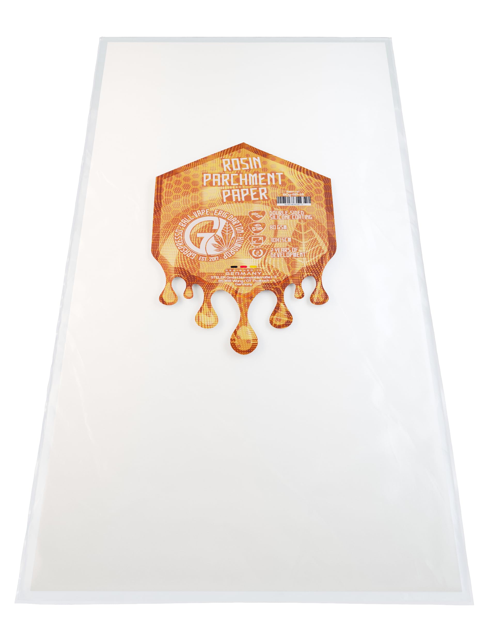 Rosin Press Double-sided Parchment Paper 100x 30x30cm | Pergamentpapier, Backpapier, Kollektor Papier Doppelseitig mit Silikon 52 gsm (100)