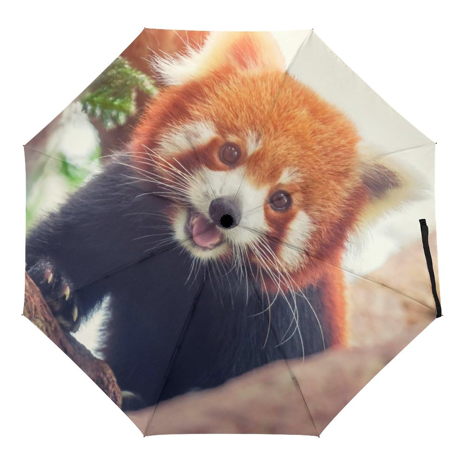 ORENZ Automatic Umbrella Red Panda Folding Umbrellas Light Windproof Umbrellas Portable Travel Umbrella