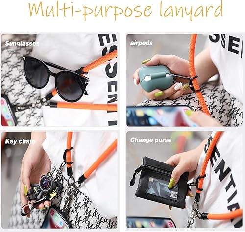 Miniatura 6 de Cordón universal para teléfono, correa cruzada ajustable para teléfono celular, correa para el cuello y pulsera, parches de correa de nailon para