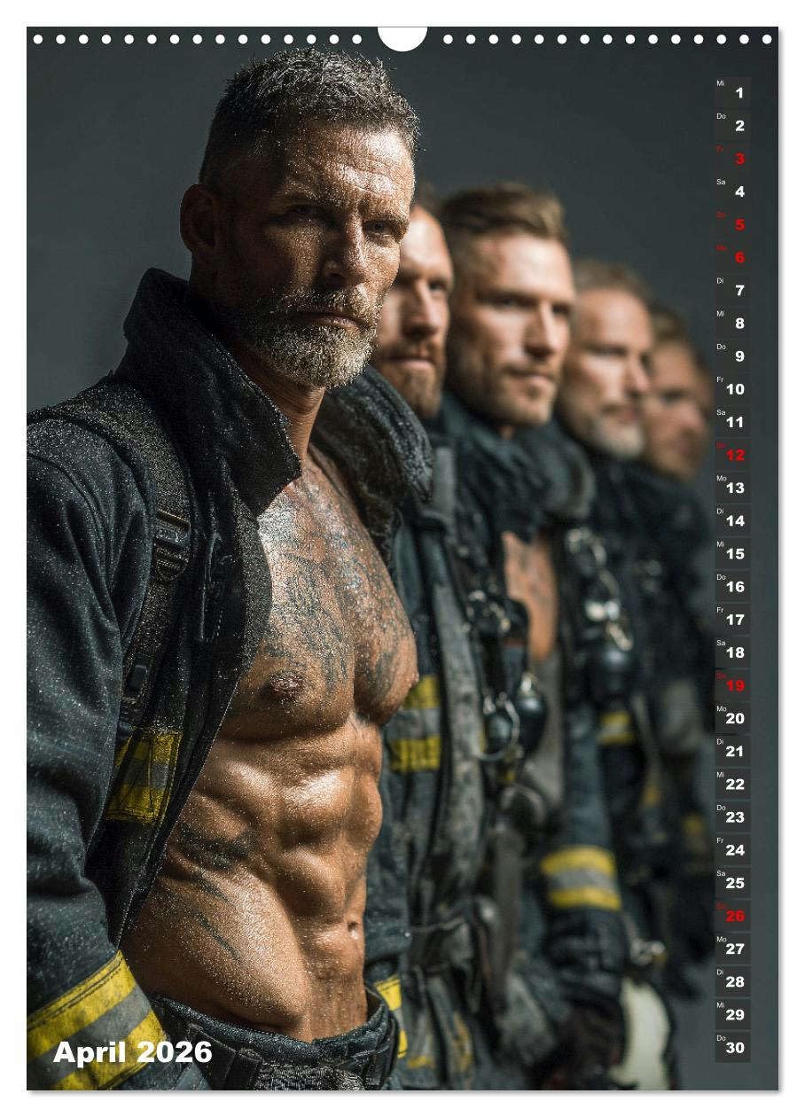 Lösch mich - Sexy Feuerwehrmänner fast nackt im Männerkalender (Wandkalender 2026 DIN A3 hoch), CALVENDO Monatskalender: Erotischer Männerkalender: ... mit Sixpack im Einsatz. (CALVENDO Erotik)
