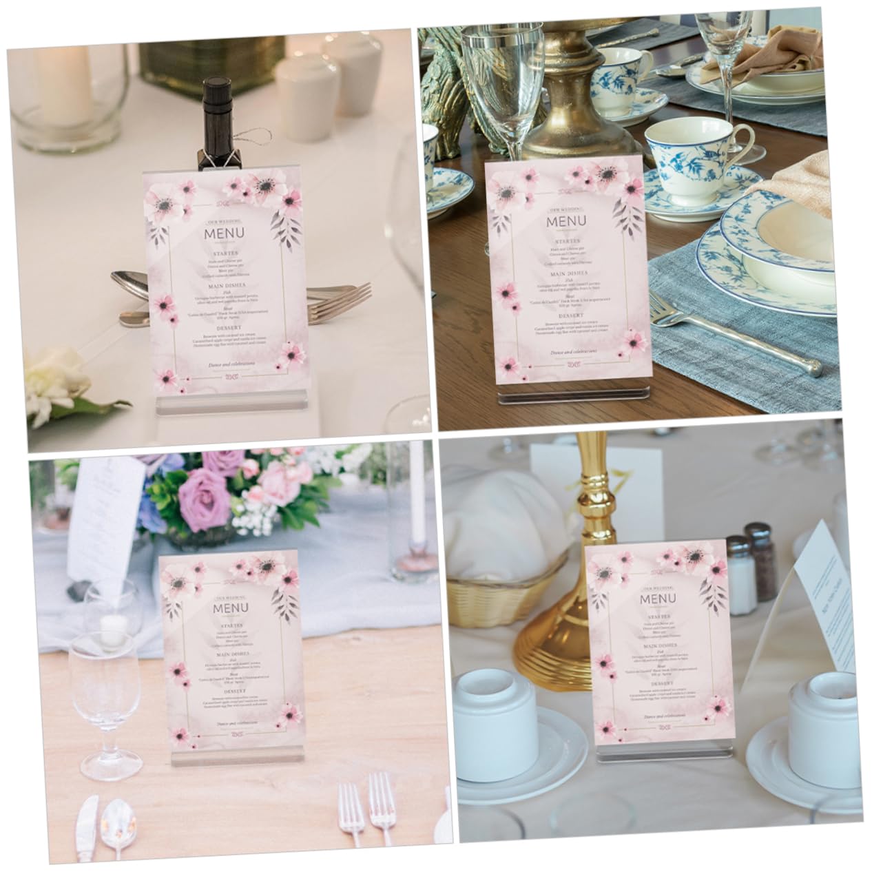 SHINEOFI 3 Szt. Przezroczysty Akrylowy Stojak Na Biurko A6 Dwustronny Stojak Na Szyldy Przezroczysta Ramka Do Menu Restauracji Pokaz Biurowy Promocje Weselne I Wydarzenia