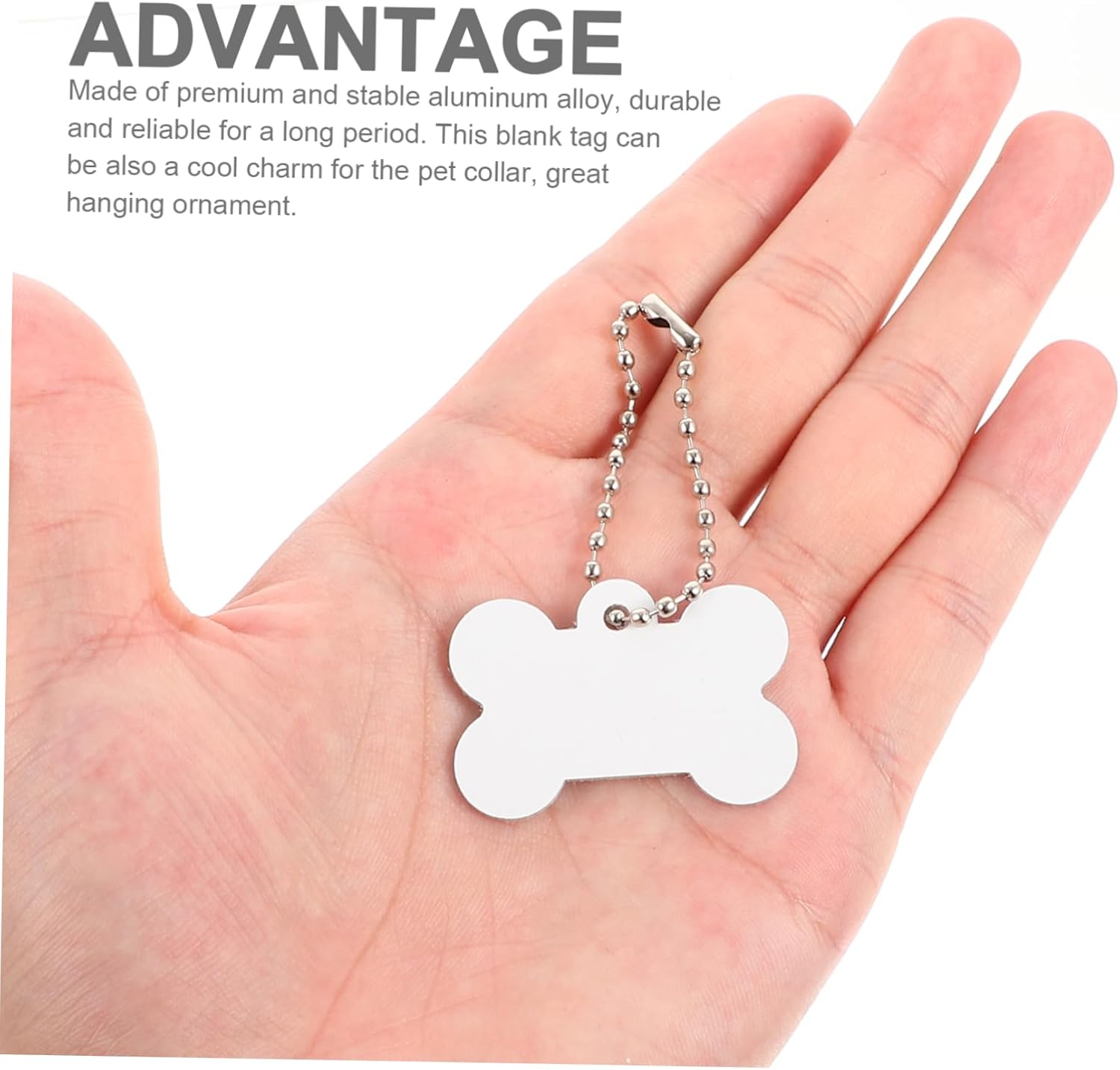 DOITOOL 60pcs Double-Sided Blank Sublimation Dog Tags Name Tags for Dogs and Cats for Engraving Information