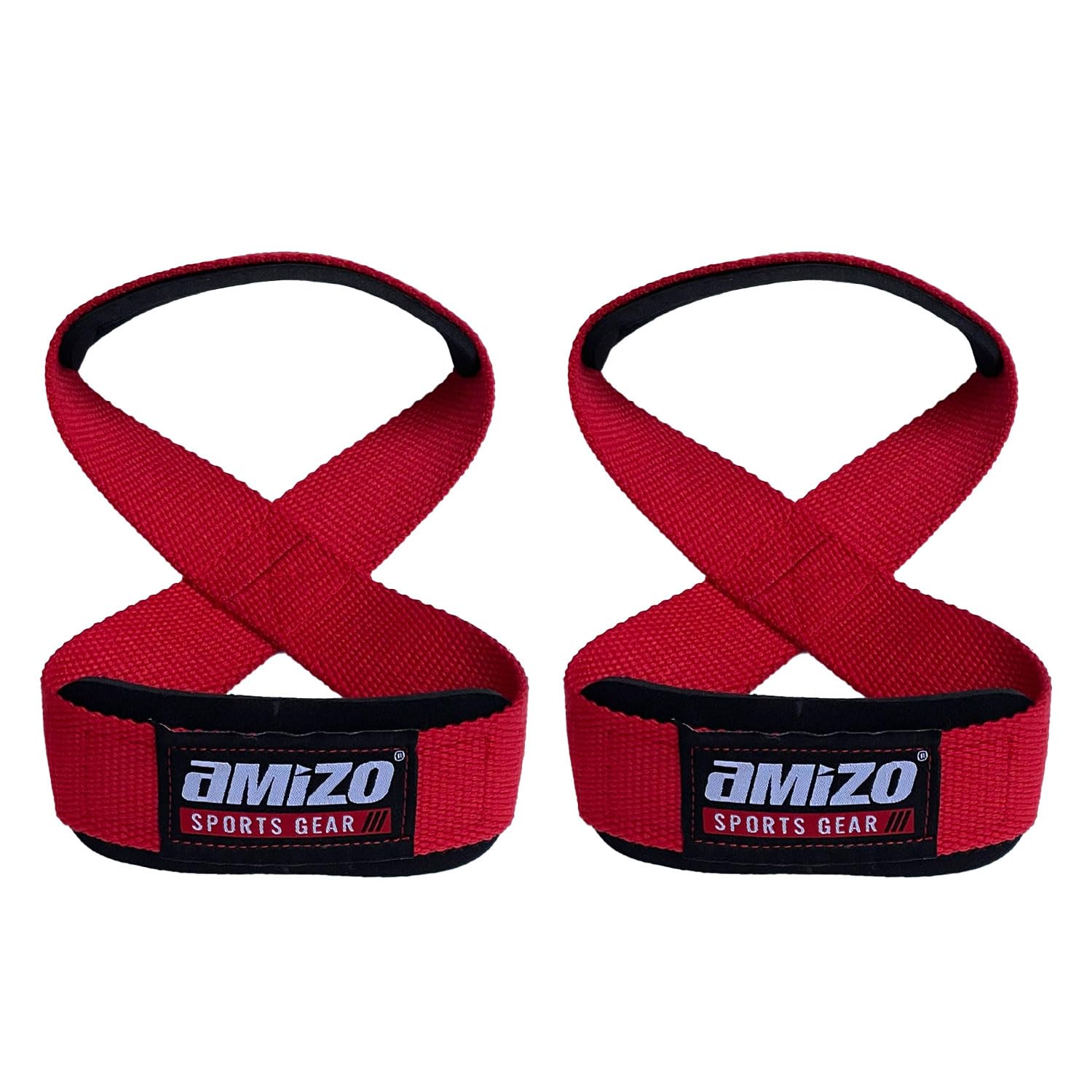 AMIZO Deadlift Straps, Weight Lifting Straps with Neoprene Cushioned Wrist Padded for Weightlifting or Bodybuilding, Deadlift Straps for Gym Men and Women (Red)-image-46