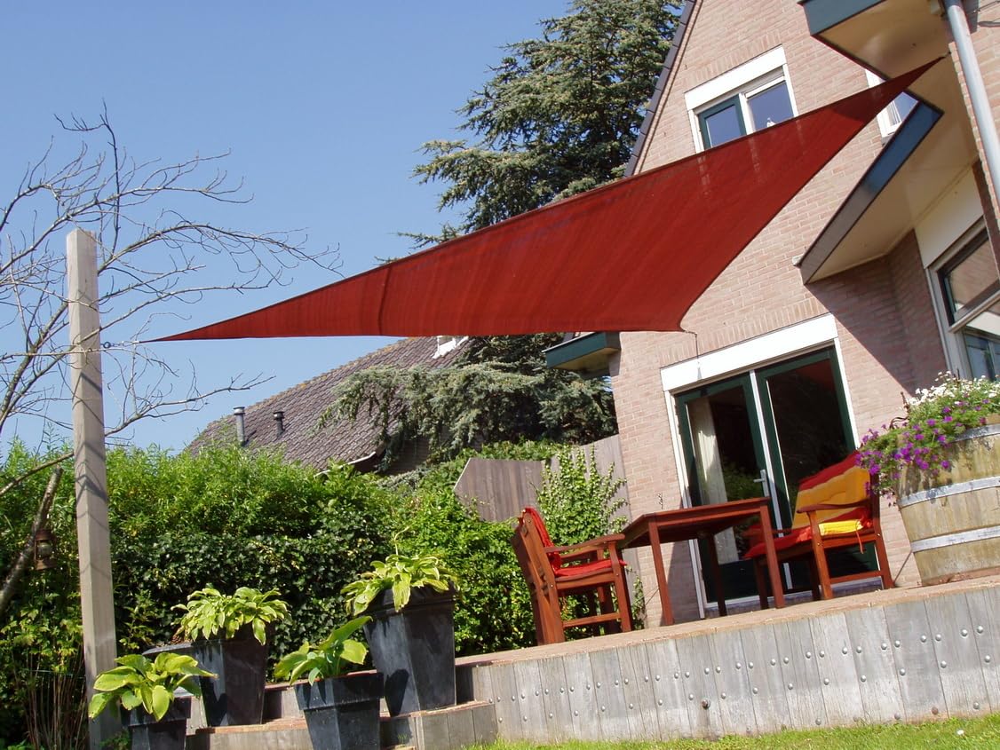 LyShade14' x 14' x 14' Terracotta Colour Triangle Sun Shade sail Canopy Awning for Garden Deck Pool Patio pergola Backyard Sandbox Outdoor Sun shade-