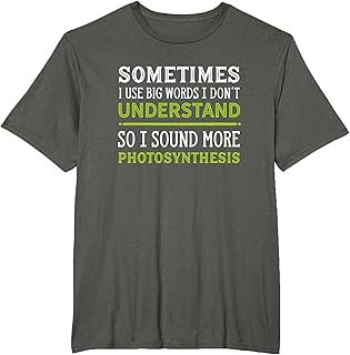 Funny Photosynthesis Shirt Design Co Unisex-Adults Black Cotton Blend Modern Novelty Fun T-Shirt
