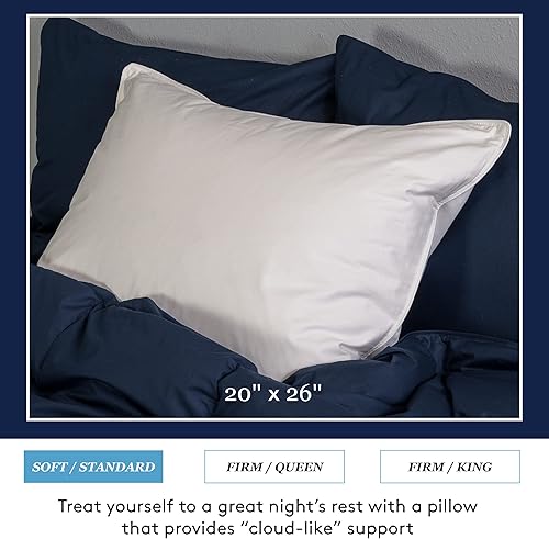 Miniatura 2 de Signature Firm 600 Fill Power - Almohada de plumón de ganso, soporte ideal para dormir de lado, tamaño estándar