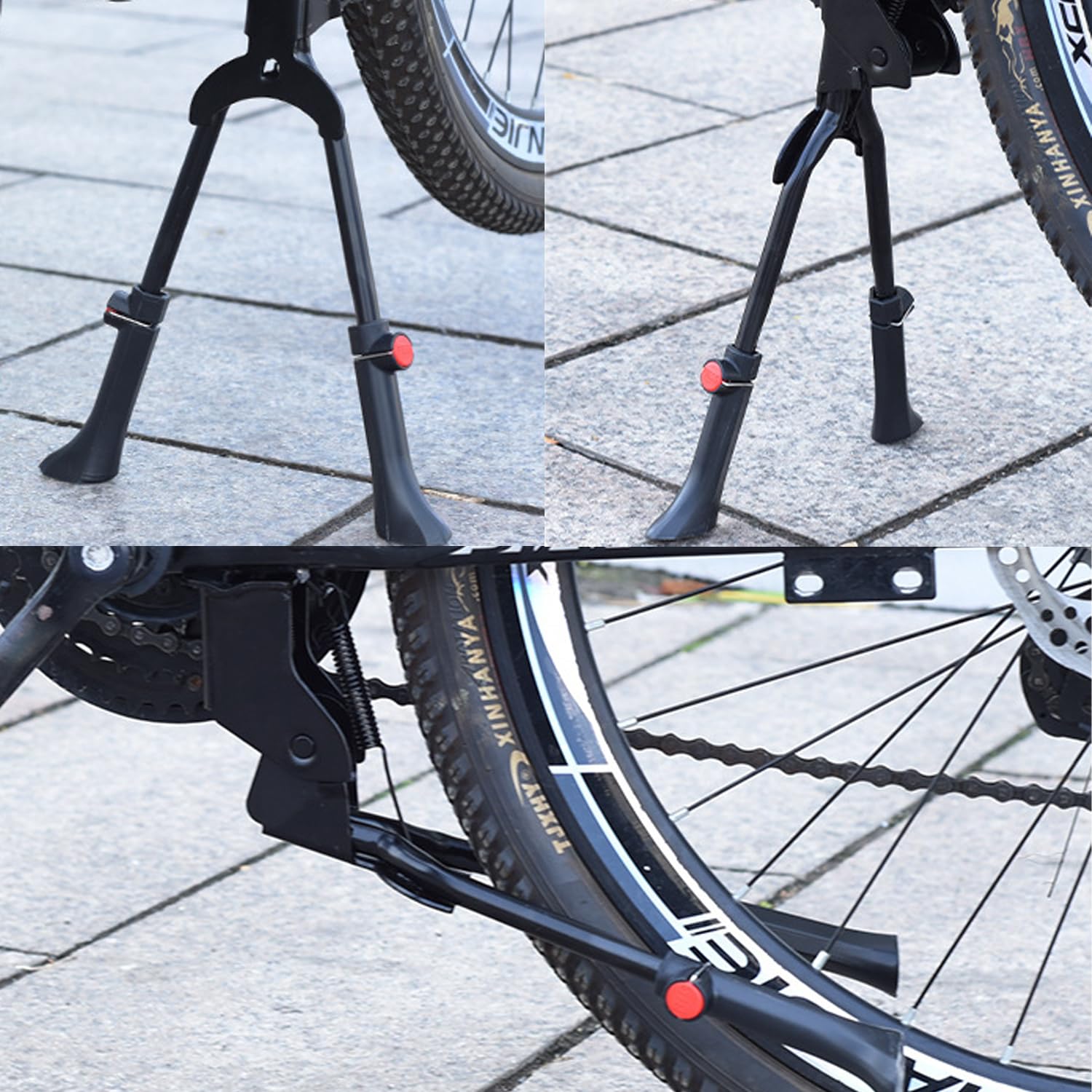 Cavalletto Bici a Doppia Gamba - 1 Pezzo, Nero, Cavallettoer per Bicicletta Regolabile, Supporto a due Gambe, Adatto a Diversi Tipi di Biciclette, tra cui Mountain Bike e Altre