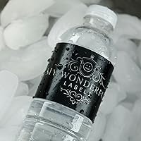 Vista 2 de 100 etiquetas rojas para botellas de agua de 8 x 2 pulgadas