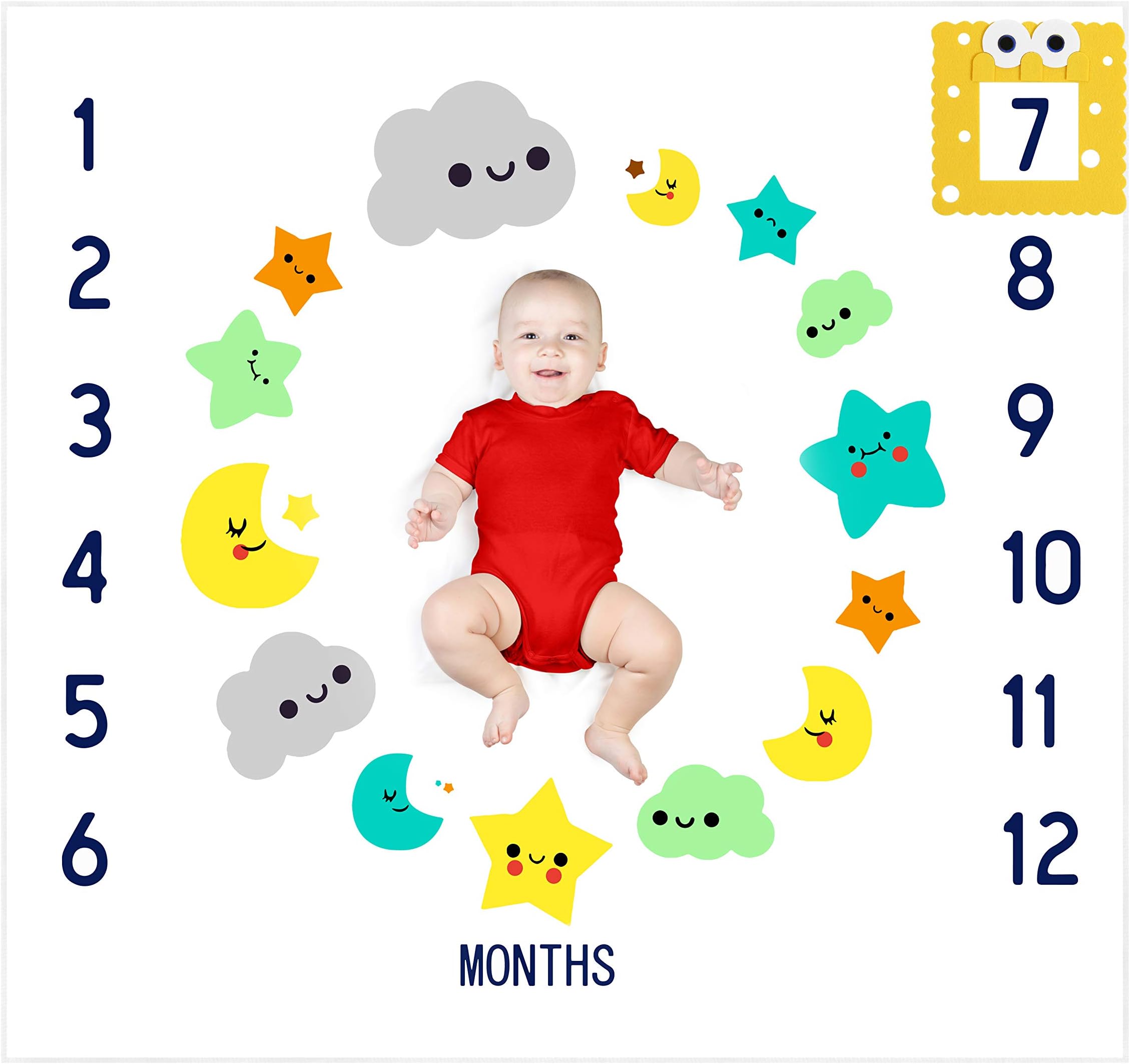 TINY ZONE Baby Milestone Blanket | Baby Monthly Milestone Blanket Backdrop Photo Prop for Newborn Baby Boy or Girl| Monthly Milestone Blanket | Month Blanket for Baby Pictures for New Mom.