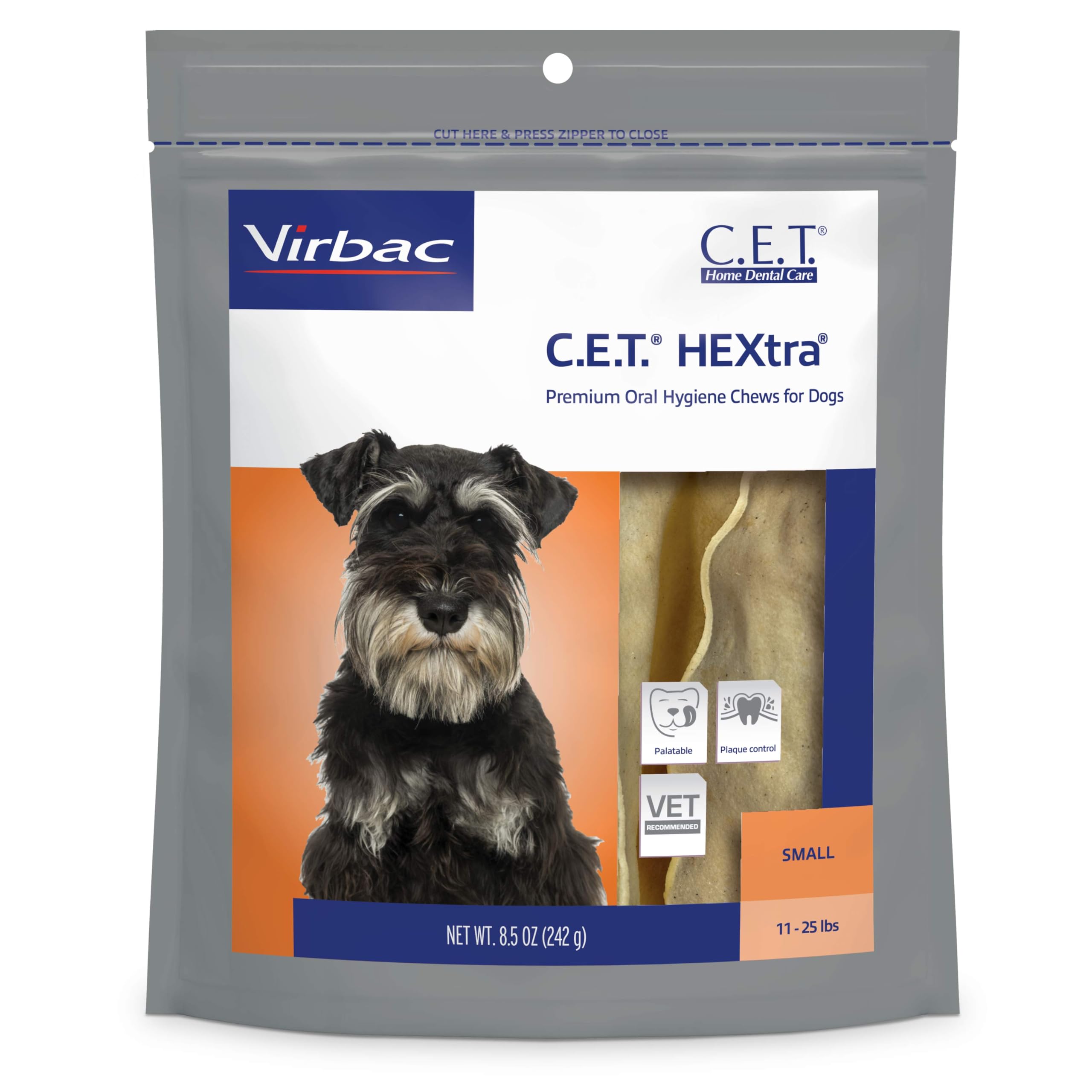 Virbac C.E.T. Hextra Premium Oral Hygiene Chews For Dogs (1 Pouch), Medium, Adult, Stick