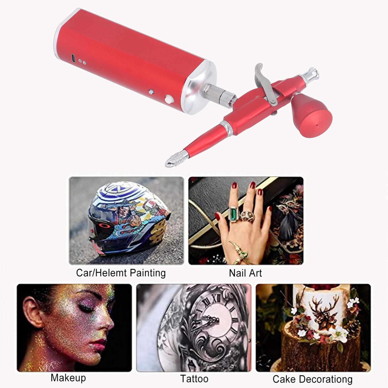 Fafeicy Mini Airbrush Kit, Aluminium Legierung Handheld Airbrush Pistole,