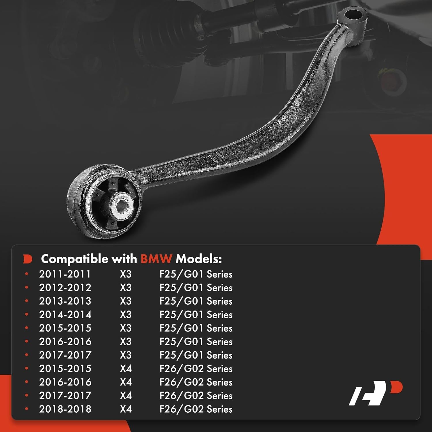 A-Premium Front Left Upper Control Arm, with Bushing, Compatible with BMW X3 2011-2017, X4 2015-2018