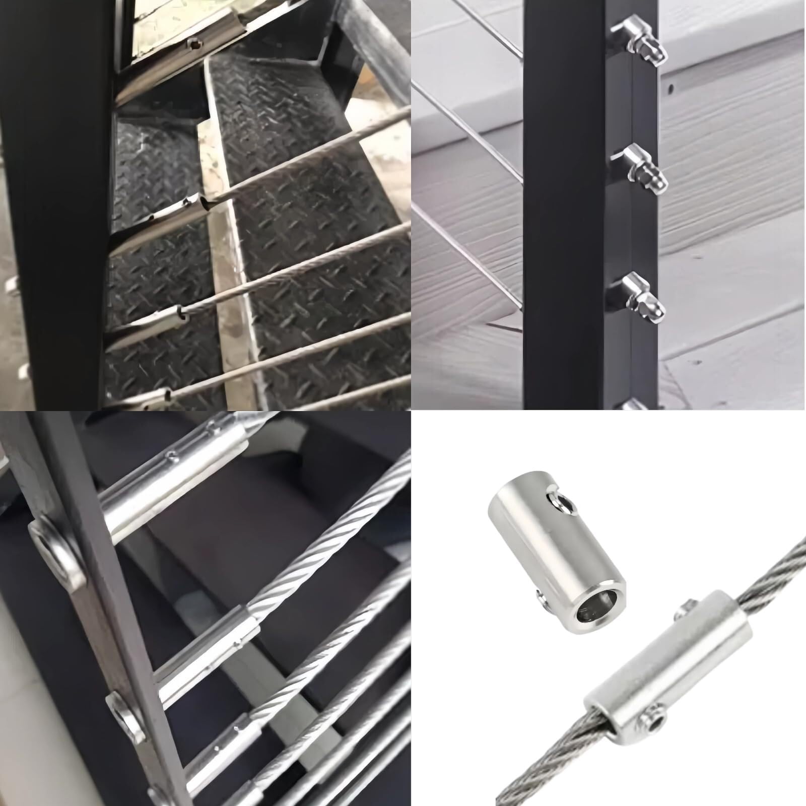 10 Pezzi Morsetti Cavo In Acciaio Inox, Fascette Cavo 6mm Con Viti Per Fissaggi Sicuri(6mm)
