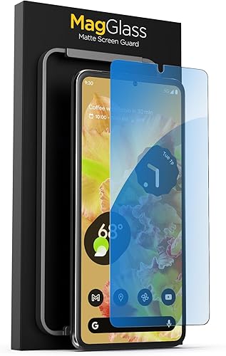 magglass Protector de pantalla para Pixel 8 vidrio templado con aplicador fácil (luz azul)
