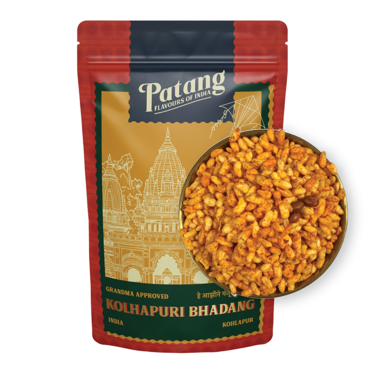 Patang Kolhapuri Bhadang | Spicy Puffed Rice Snack | 75g | Traditional Indian Namkeen | Made in Maharashtra | Preservative-Free-image-18
