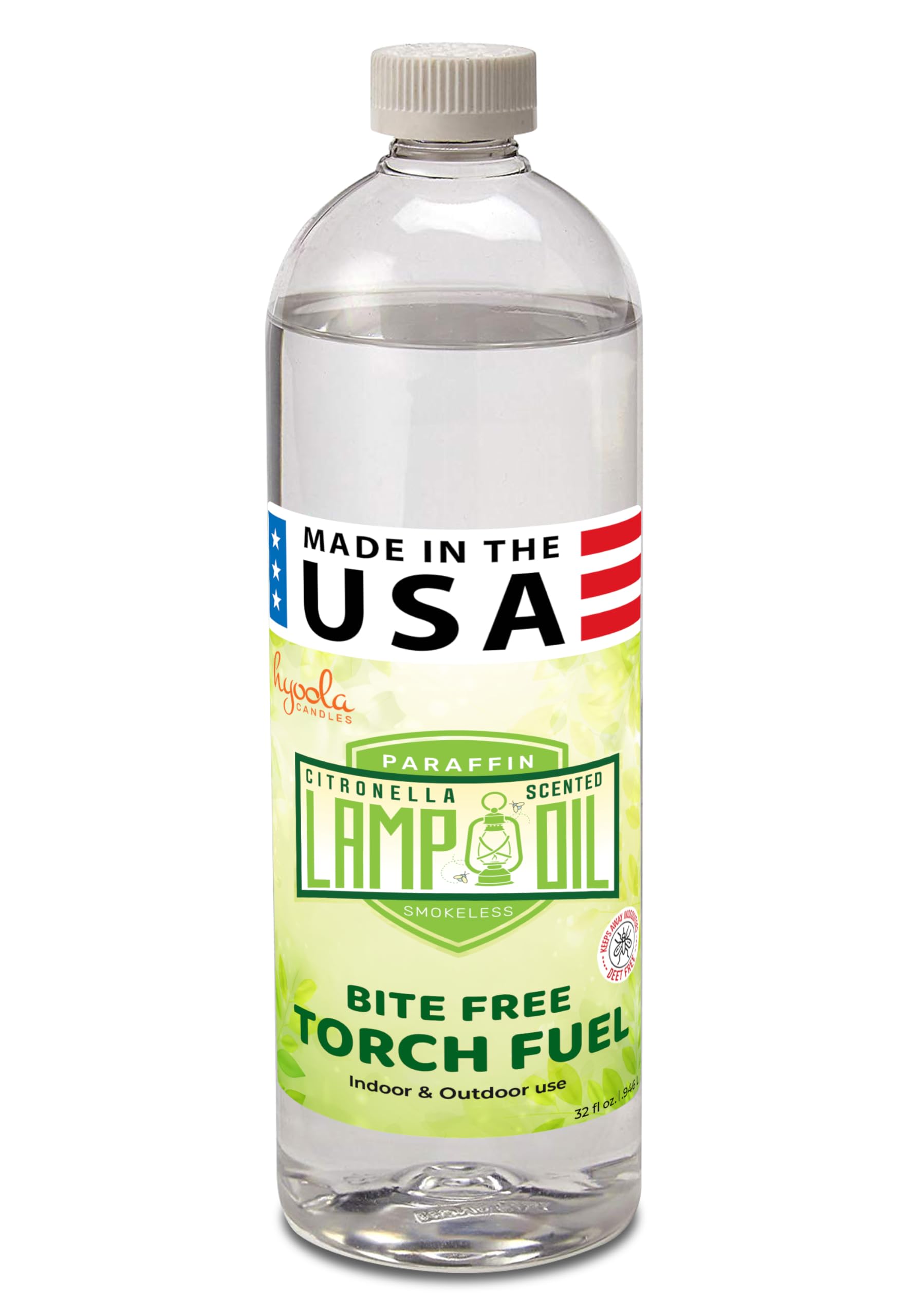 Citronella Lamp Oil, 32 Ounces - Smokeless Insect and Mosquito Repellent Scented Paraffin Fluid for Indoor and Outdoor Lamp, Lantern and Oil Candle Use - by Hyoola