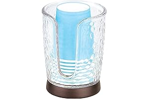 iDesign Rain Disposable Paper and Plastic Cup Holder for Bathroom 3 oz