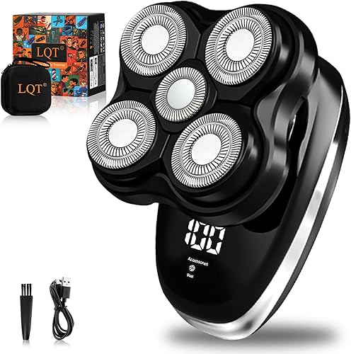 Afeitadoras de cabeza para hombres calvos, afeitadora de cabeza calva húmeda y seca, afeitadora de cabeza recargable con pantalla LED y bloqueo de