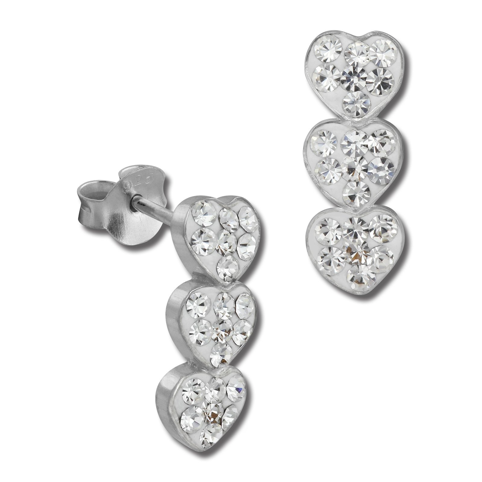 SilberDream Preciosa Orecchini A Perno In Argento Sterling 925 Con Cristalli Cechi Bianchi - Gioielli Glitterati Artigianali - Regalo Ideale