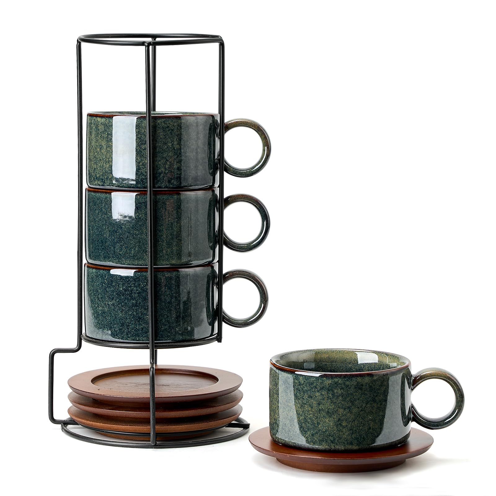 Amazon.com | LUKA 6 Ounce Porcelain Stackable Espresso Cups with